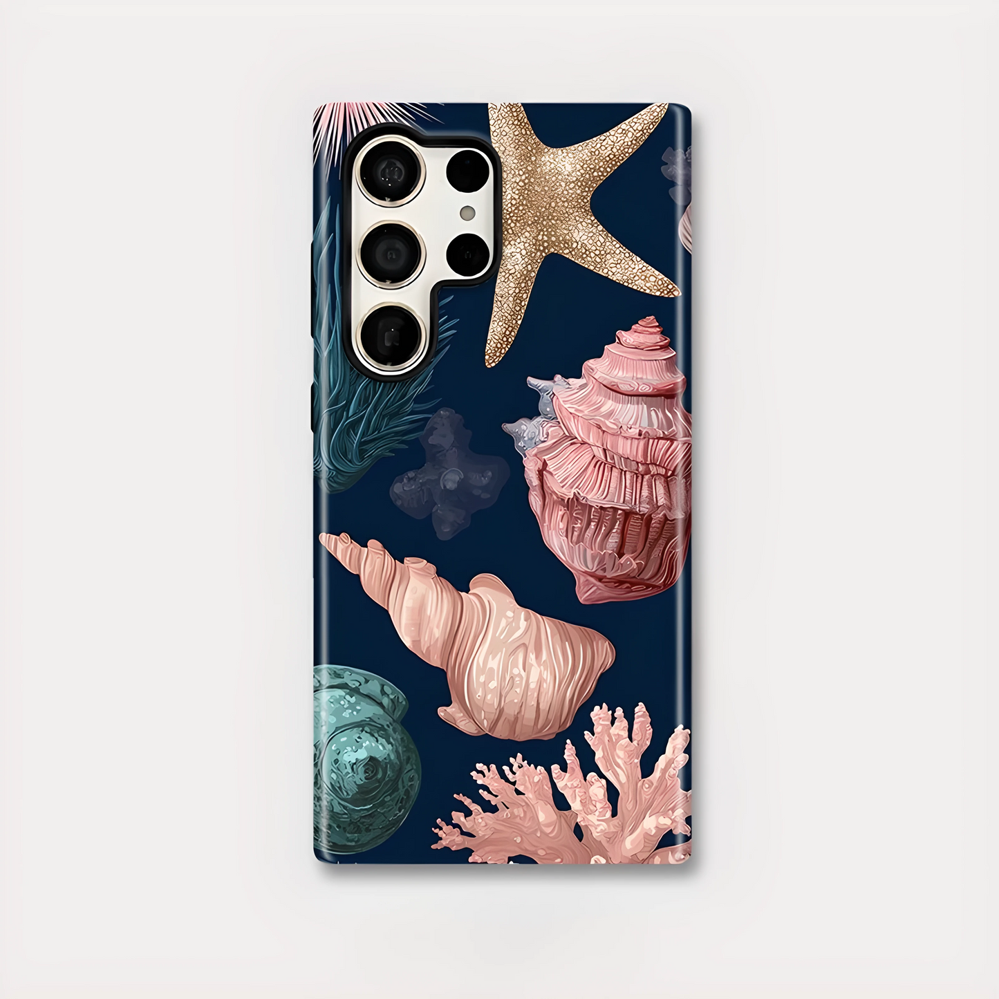 Ocean Starfish Conch Shell Silicone Shockproof Case for Samsung Galaxy S23–S25 Series