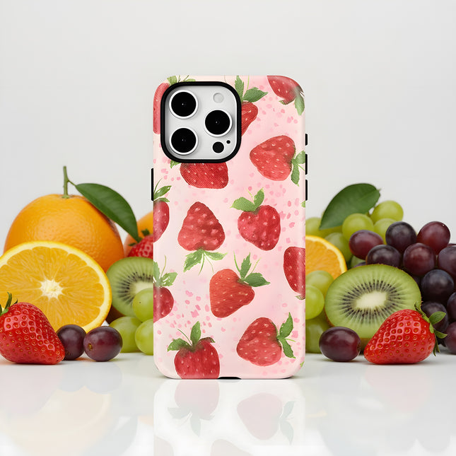 Cute Strawberry MagSafe Shockproof iPhone Case for iPhone 11–16 Pro Max