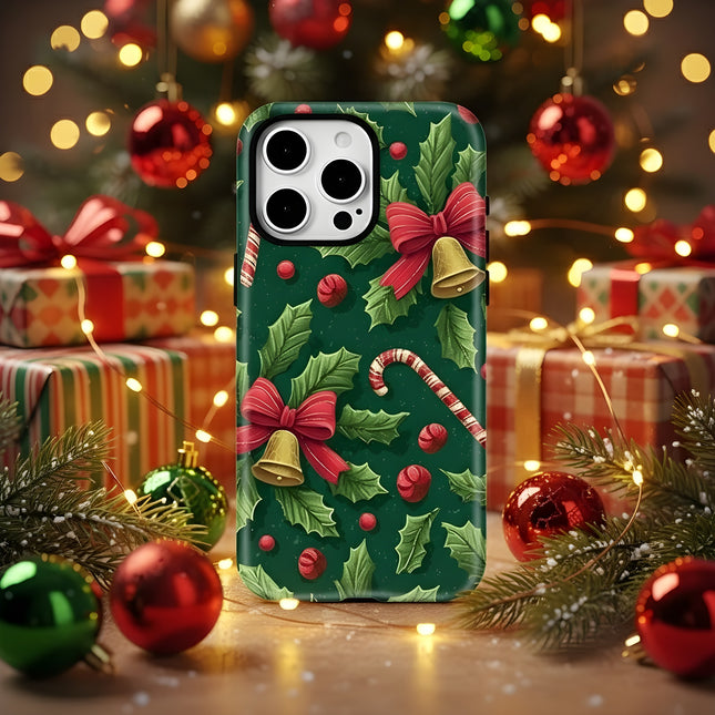 Christmas Bell Print Double-Layer MagSafe Magnetic Case for iPhone 11–16 Pro Max
