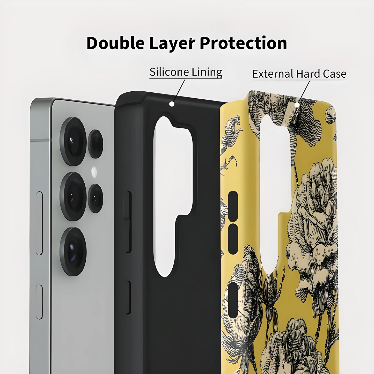 Bloom Flower Silicone Shockproof Case for Samsung Galaxy S23–S25 Series