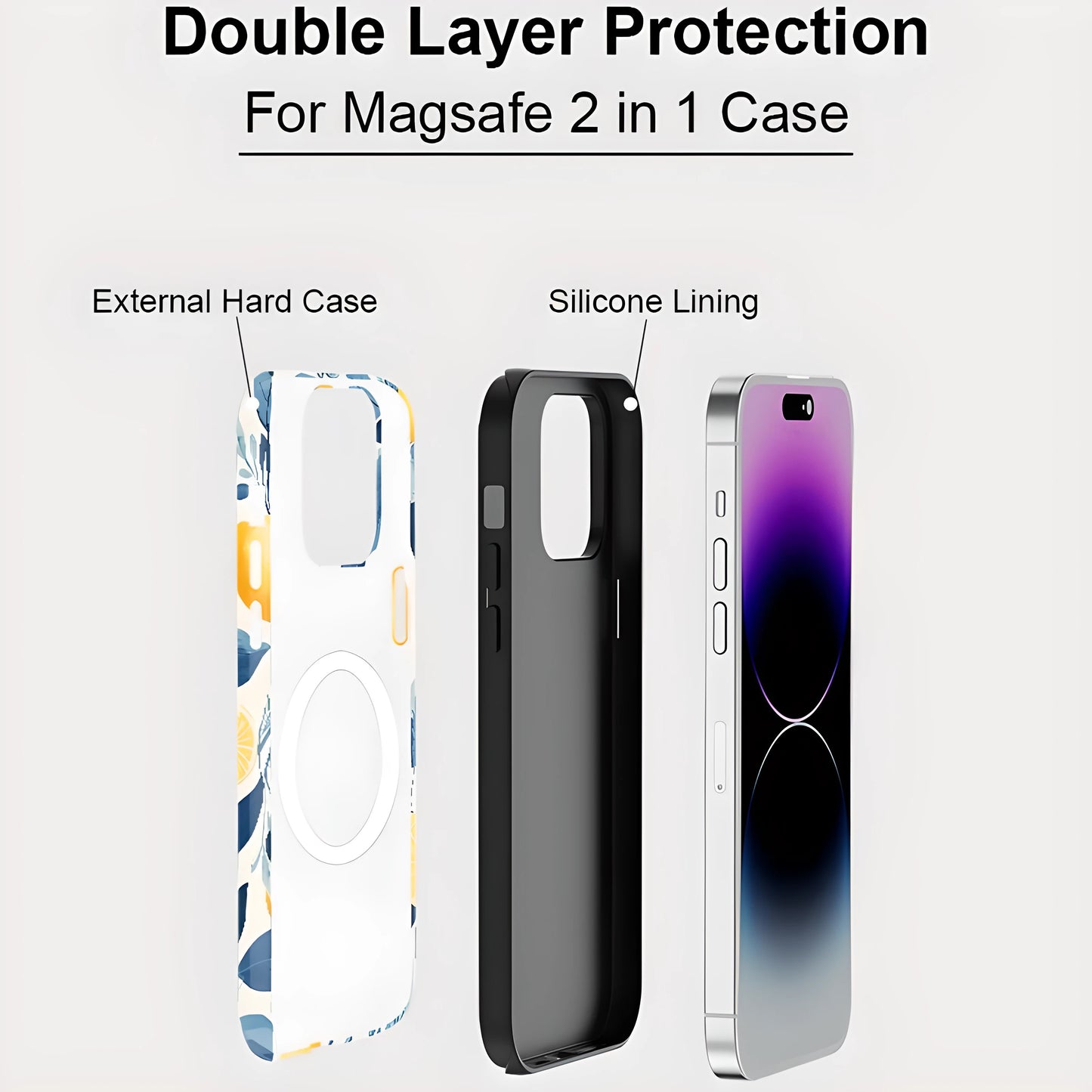 Lemon Pattern MagSafe Shockproof iPhone Case for iPhone 11–16 Pro Max