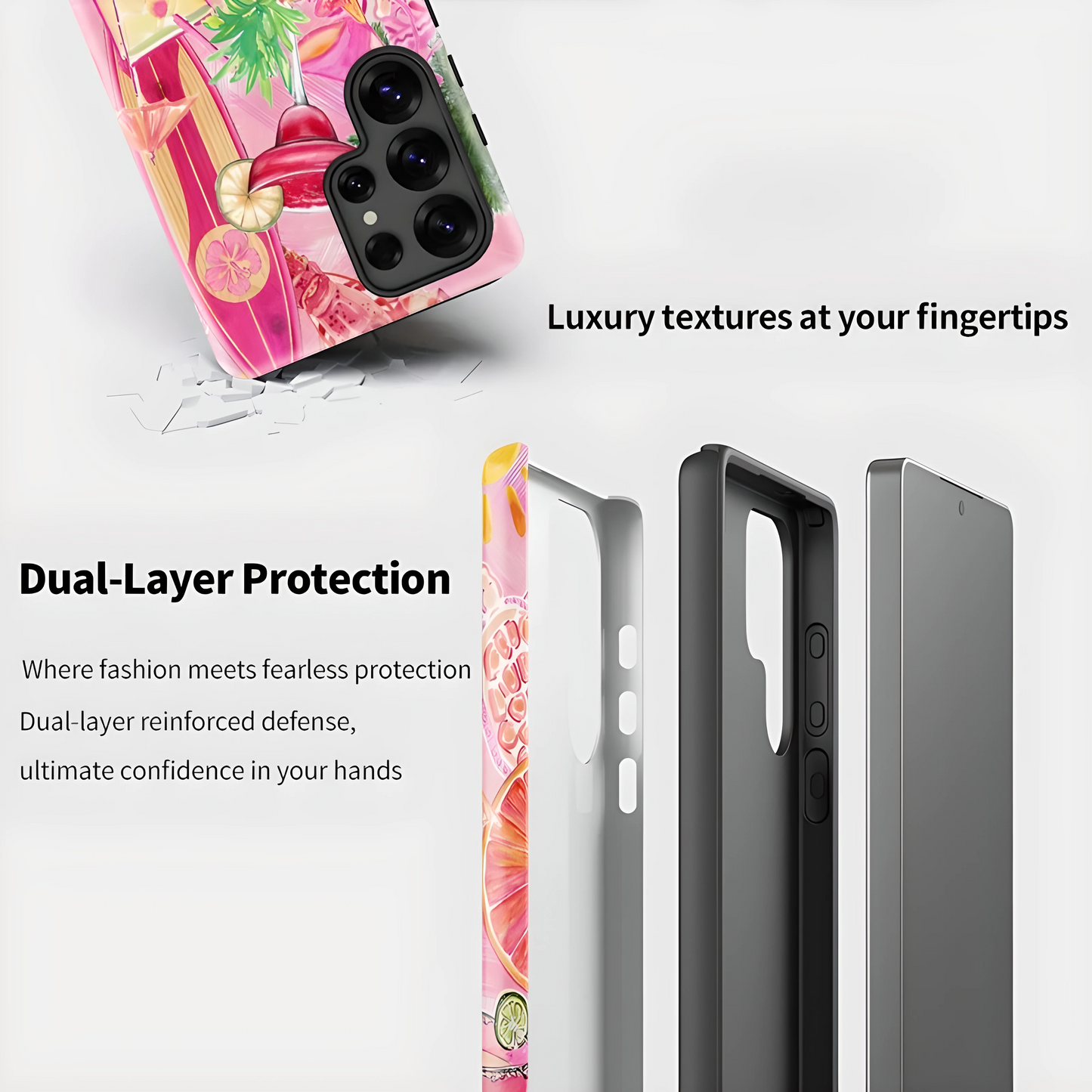 Bloom & Harvest Floral Fruit Armor Shockproof Case for Samsung Galaxy S23–S25 Series
