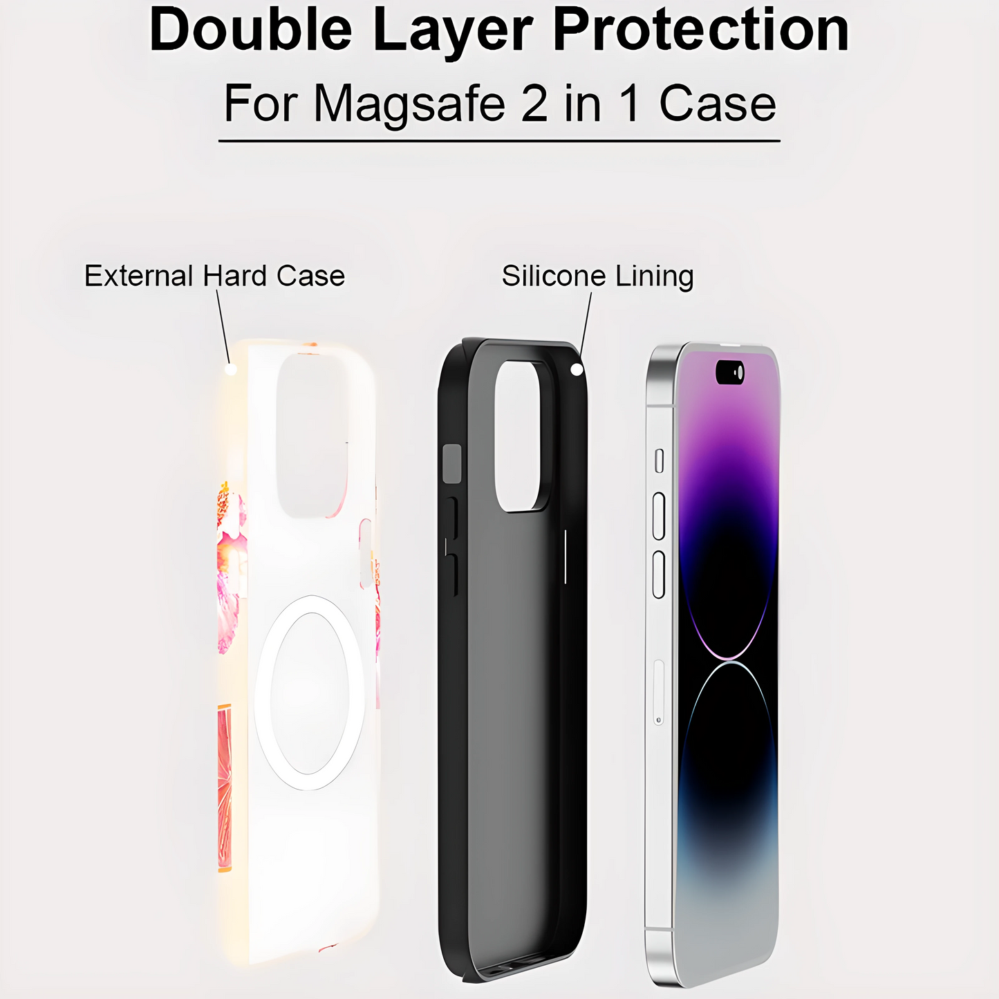 Flower Design MagSafe Shockproof Case for iPhone 11–16 Pro Max