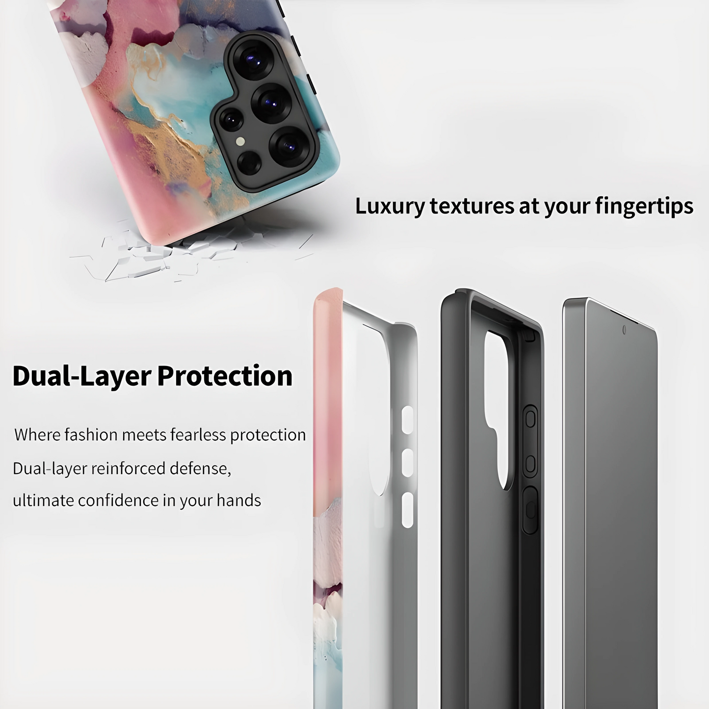 Marble Pattern Soft Silicone Shockproof Case for Samsung Galaxy S23–S25 Series