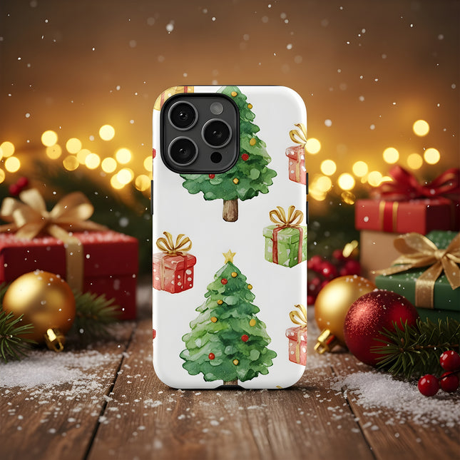 Christmas Tree Gifts Shockproof Soft Double-Layer Case for iPhone 11–16 Pro Max