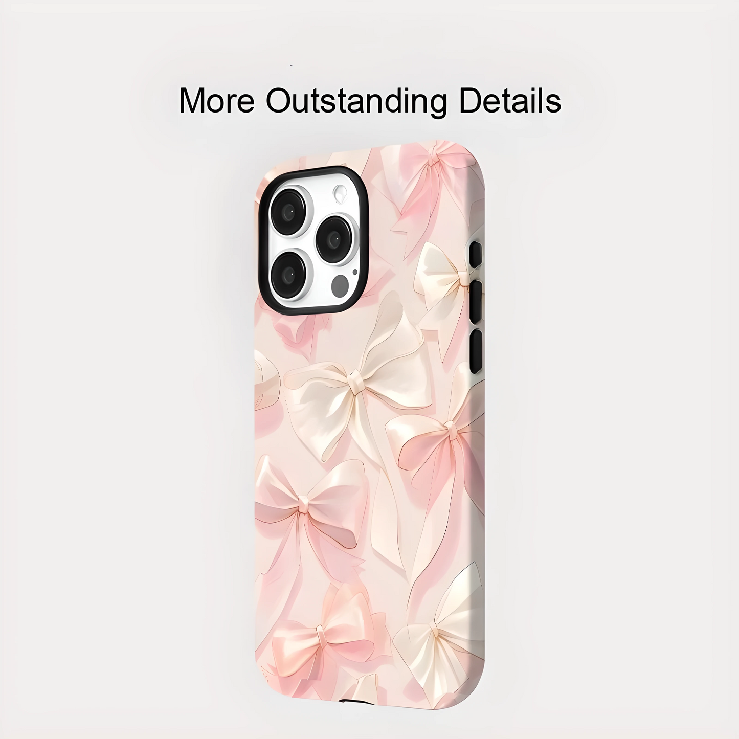 Pink Bow Tie MagSafe Shockproof iPhone Case for iPhone 11–16 Pro Max