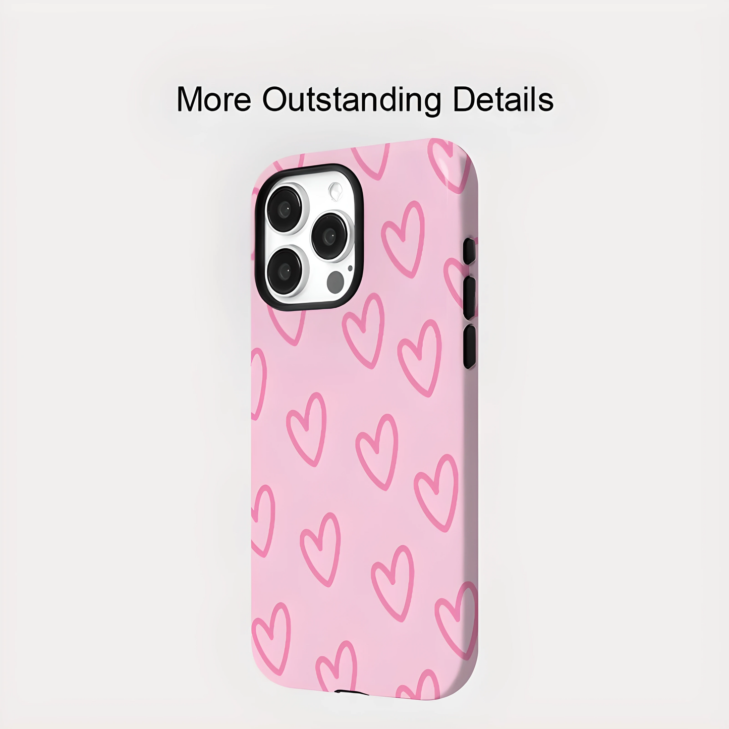 Pink Heart MagSafe Shockproof Case for iPhone 11–16 Pro Max