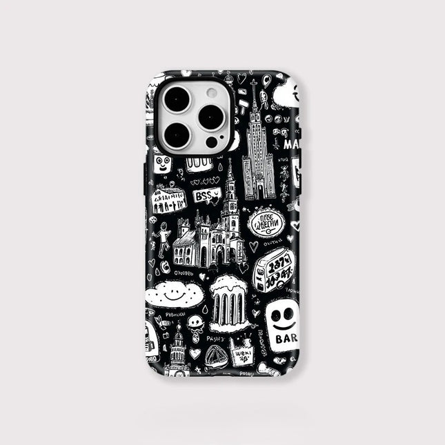 Cartoon Painting Pattern MagSafe Shockproof iPhone Case for iPhone 11–16 Pro Max