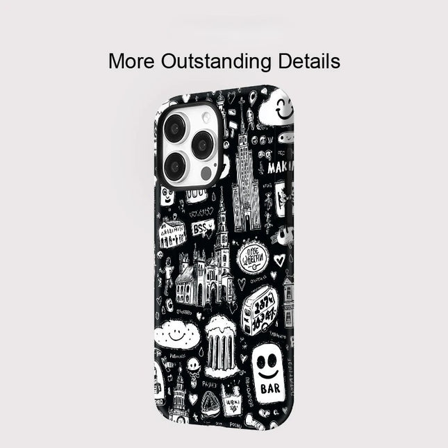Cartoon Painting Pattern MagSafe Shockproof iPhone Case for iPhone 11–16 Pro Max