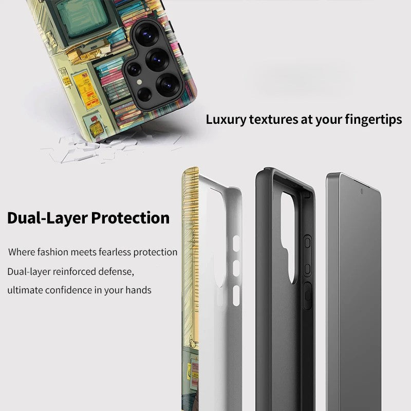 Painting Pattern Double-Layer Shockproof Case for Samsung Galaxy S23–S25 Series