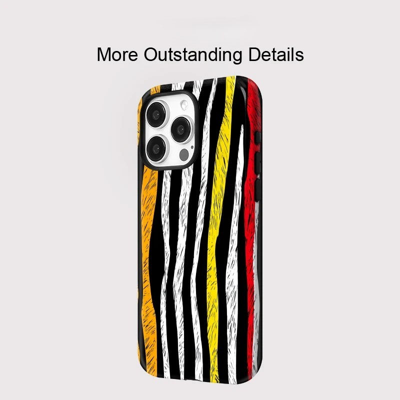 Colourful Lines Pattern MagSafe Shockproof iPhone Case for iPhone 11–16 Pro Max