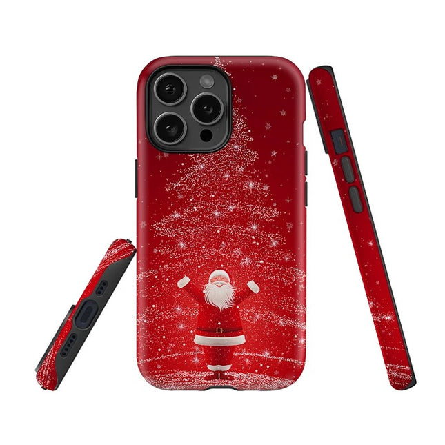 Santa Claus Pattern Acrylic Dual-Layer Case for iPhone 11–16 Pro Max