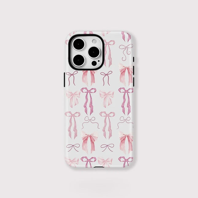 Elegant Pink Bow Knot MagSafe Shockproof iPhone Case for iPhone 11–16 Pro Max Plus