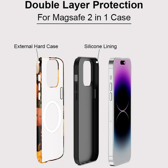 Pumpkin Pattern Magnetic MagSafe Wireless Charging Case for iPhone 11–16 Pro Max