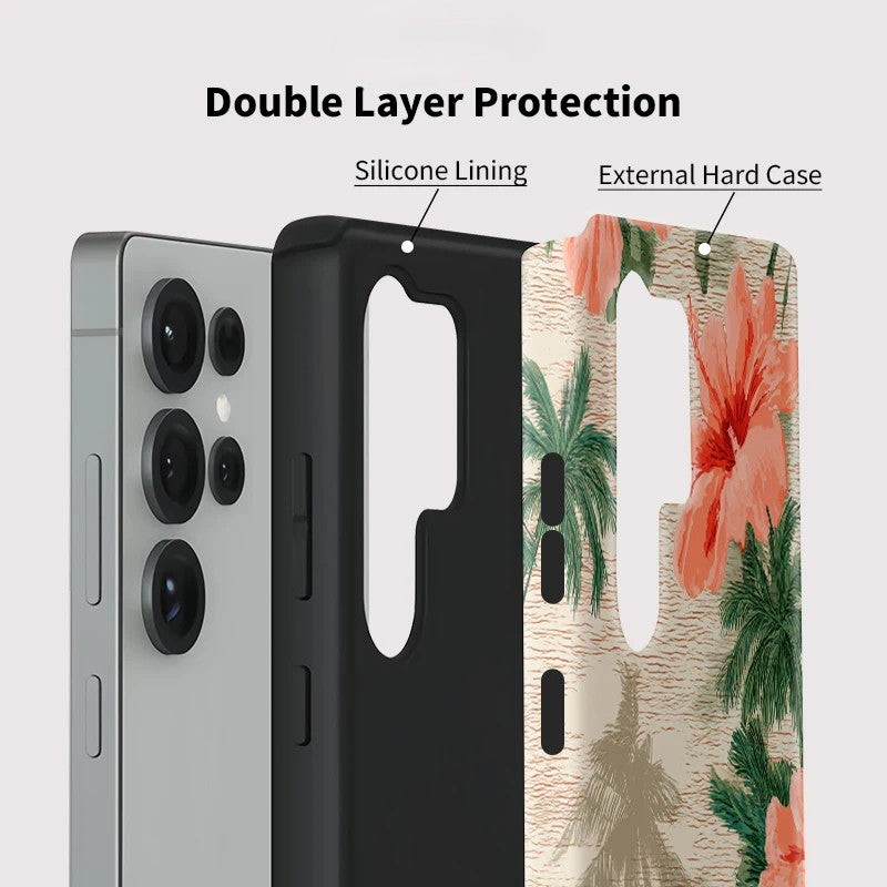 Flower Silicone Matte Shockproof Case for Samsung Galaxy S23–S25