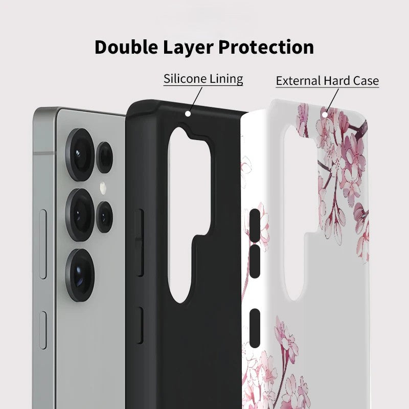 Flower Pattern Shockproof Phone Case for Samsung Galaxy S23–S25