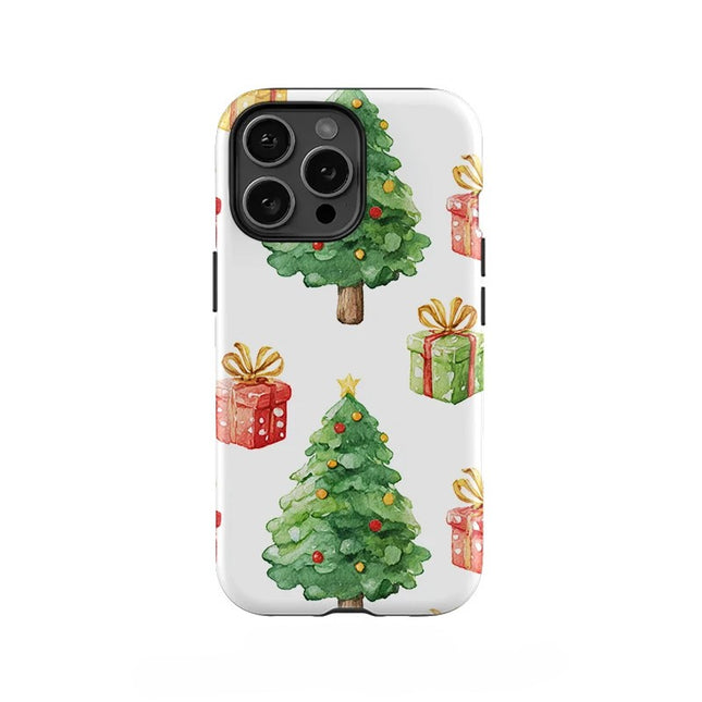 Christmas Tree Gifts Shockproof Soft Double-Layer Case for iPhone 11–16 Pro Max