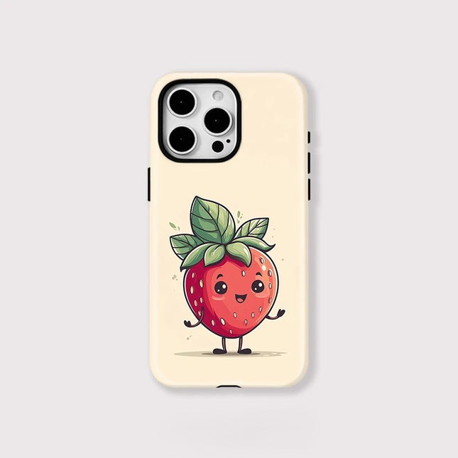 Cartoon Strawberry Pattern MagSafe Shockproof iPhone Case for iPhone 11–16 Pro Max
