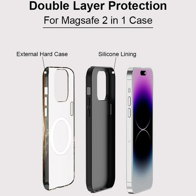 Cute Cat and Flower Pattern MagSafe Shockproof iPhone Case for iPhone 11–16 Pro Max