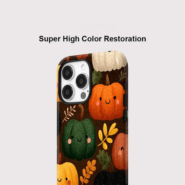 Pumpkin Pattern Magnetic MagSafe Wireless Charging Case for iPhone 11–16 Pro Max
