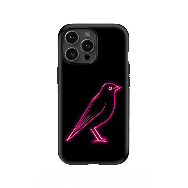 Cute Bird Pattern Acrylic Dual-Layer Case for iPhone 11–16 Pro Max