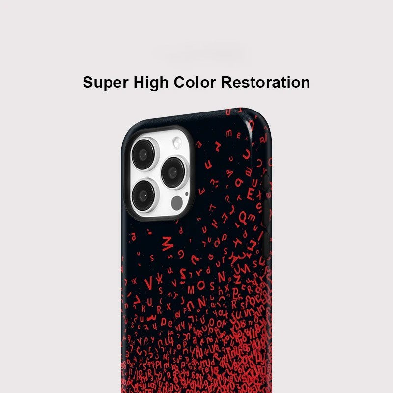 Red Letters Pattern MagSafe Shockproof iPhone Case for iPhone 11–16 Pro Max