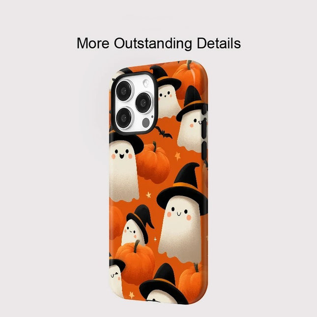 Halloween Pumpkin Ghost MagSafe Wireless Charge Case for iPhone 11–16 Pro Max