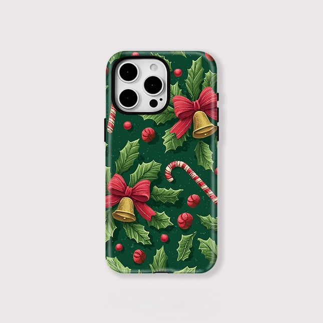 Christmas Bell Print Double-Layer MagSafe Magnetic Case for iPhone 11–16 Pro Max