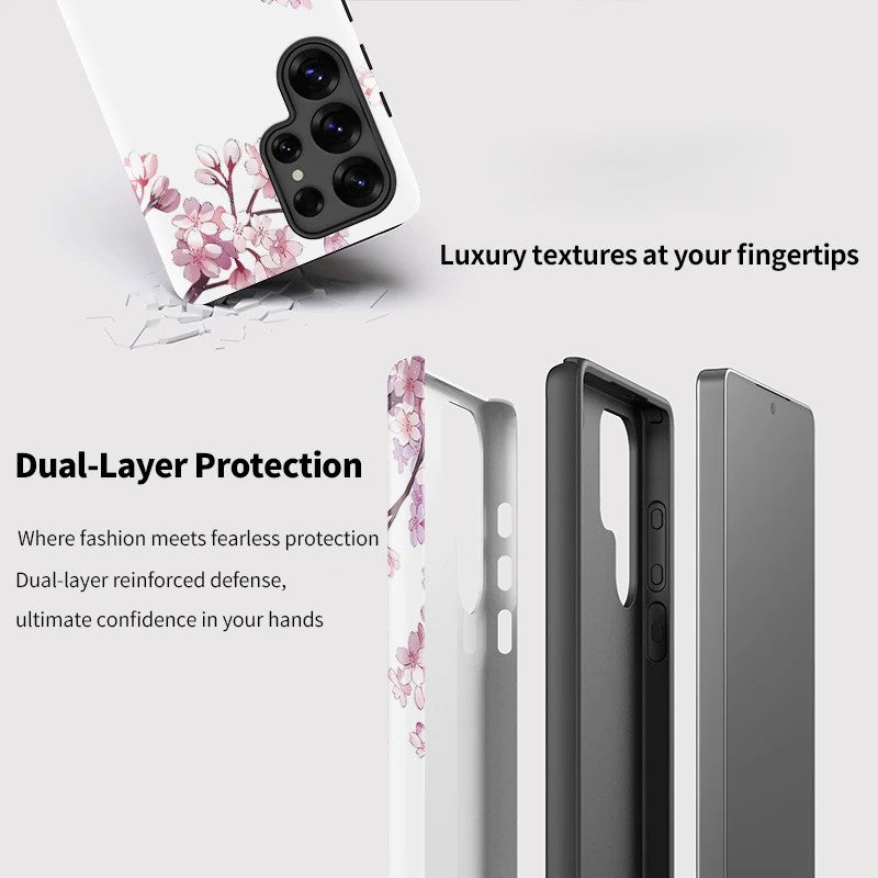 Flower Pattern Shockproof Phone Case for Samsung Galaxy S23–S25