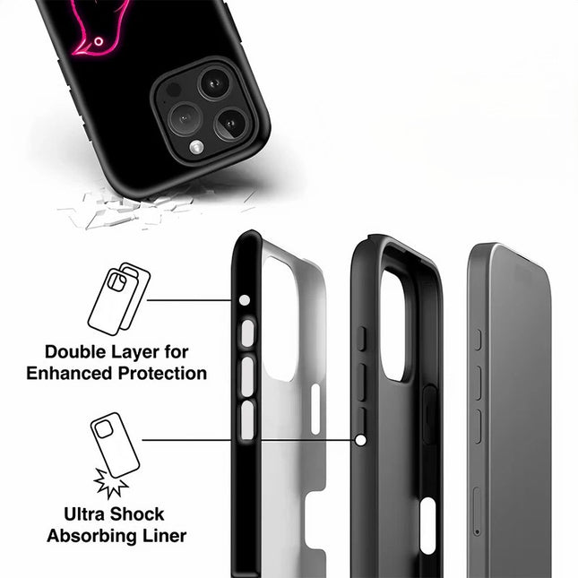 Cute Bird Pattern Acrylic Dual-Layer Case for iPhone 11–16 Pro Max