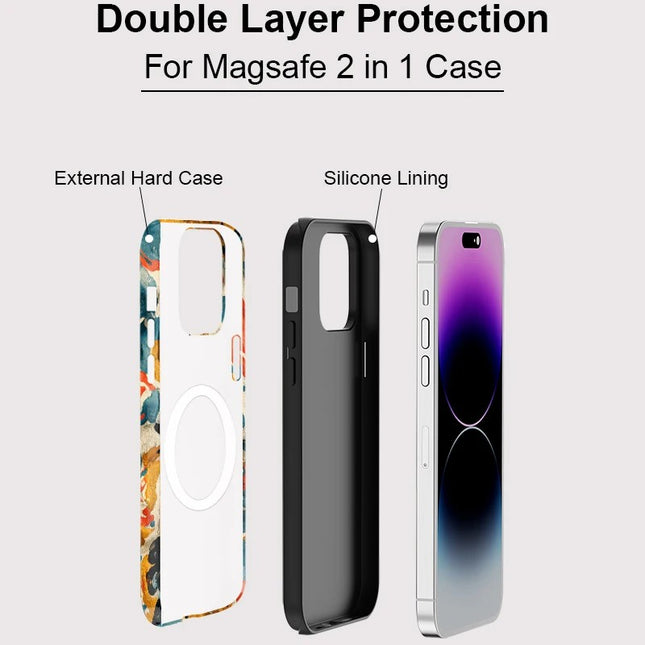 Art Painting Matte Silicone MagSafe Shockproof iPhone Case for iPhone 11–16 Pro Max