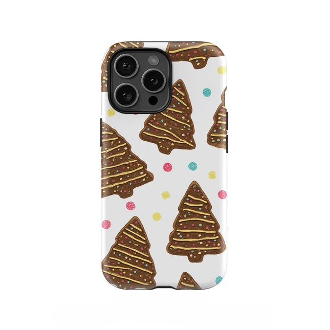 Cartoon Tree Print Shockproof Matte Case for iPhone 11–16 Pro Max