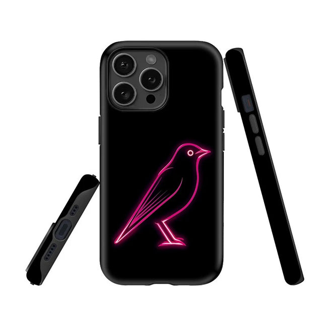 Cute Bird Pattern Acrylic Dual-Layer Case for iPhone 11–16 Pro Max