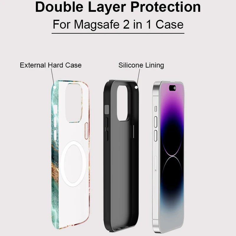 Marble Pattern MagSafe Shockproof iPhone Case for iPhone 11–16 Pro Max