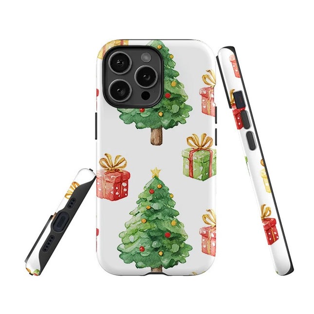 Christmas Tree Gifts Shockproof Soft Double-Layer Case for iPhone 11–16 Pro Max