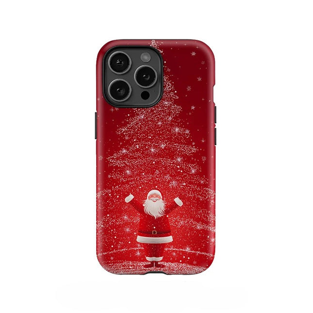 Santa Claus Pattern Acrylic Dual-Layer Case for iPhone 11–16 Pro Max
