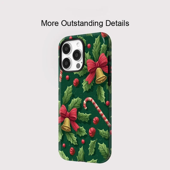 Christmas Bell Print Double-Layer MagSafe Magnetic Case for iPhone 11–16 Pro Max