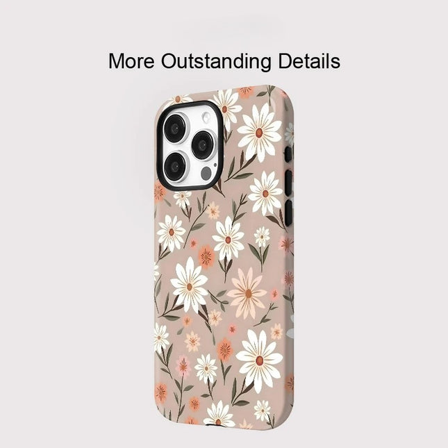 Flower Pattern MagSafe Shockproof iPhone Case for iPhone 11–16 Pro Max