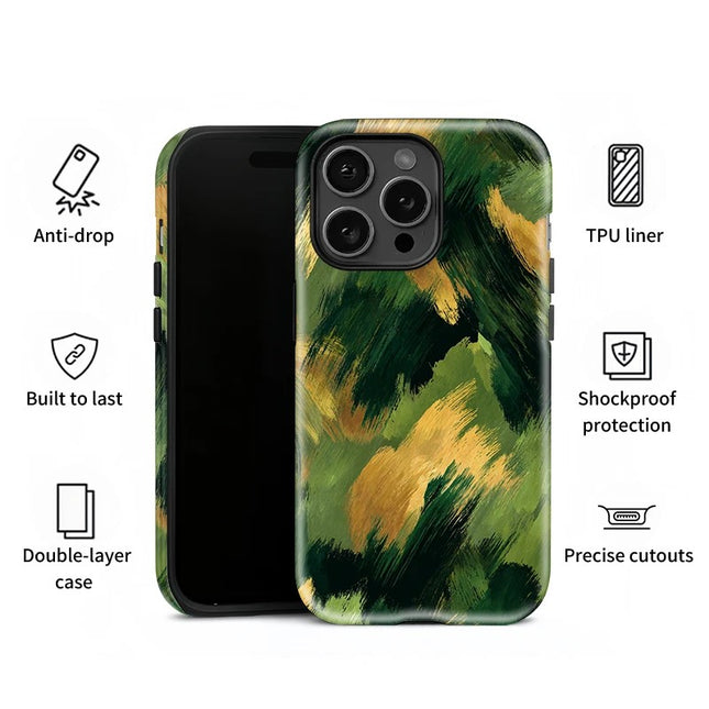 Fashion Painting Soft Acrylic Dual-Layer Case for iPhone 11–16 Pro Max