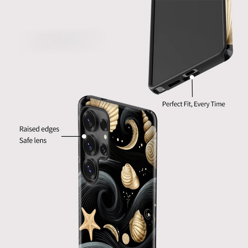 Starfish Conch Shell Pattern Shockproof Case for Samsung Galaxy S23–S25 Series
