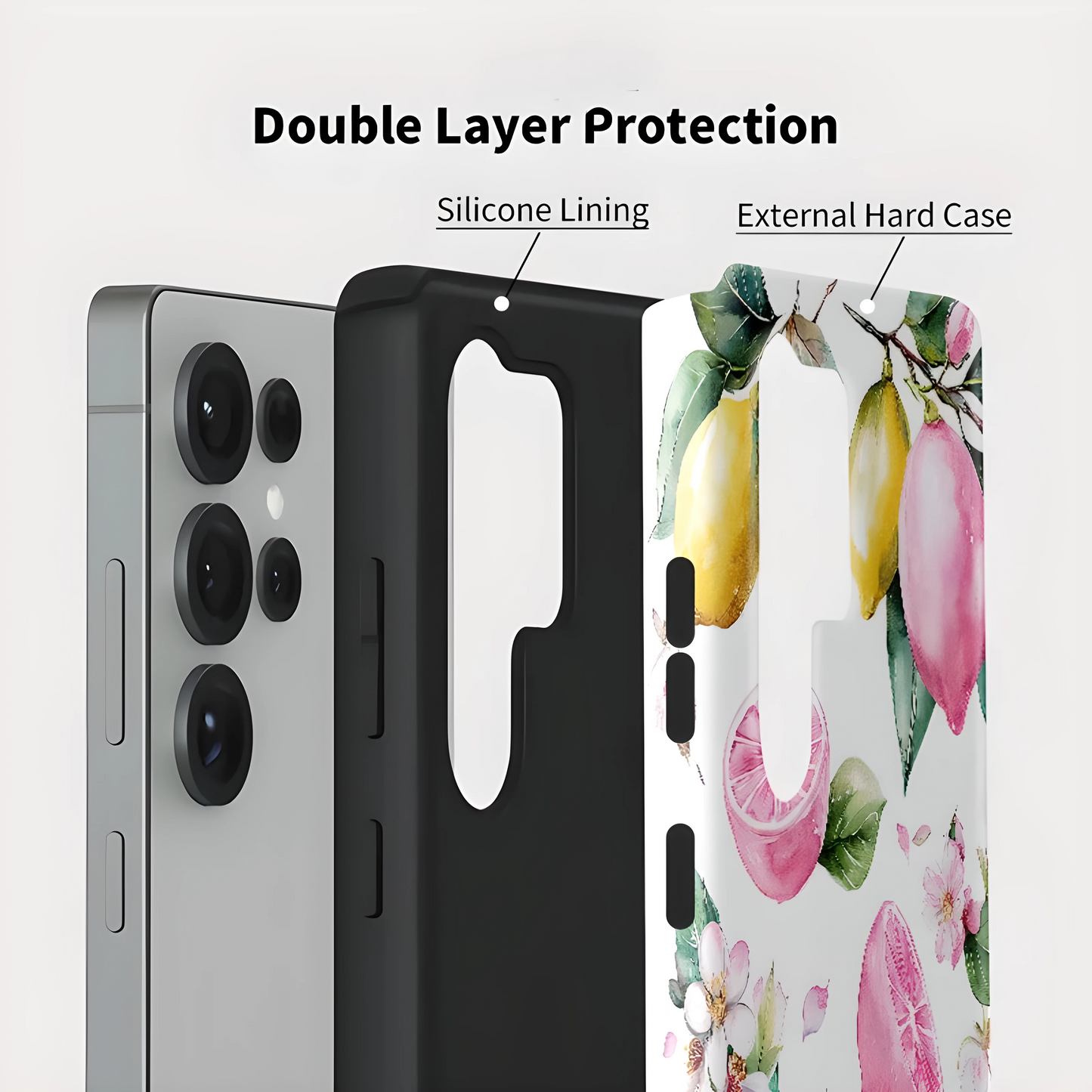 Bloom & Harvest Floral Fruit Soft Silicone Shockproof Case for Samsung Galaxy S23–S25 Series