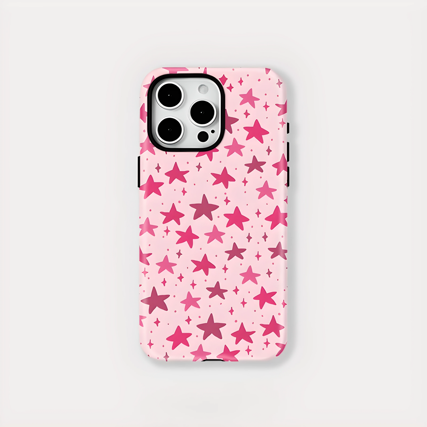 Pink Stars Pattern MagSafe Shockproof iPhone Case for iPhone 11–16 Pro Max