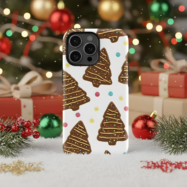 Cartoon Tree Print Shockproof Matte Case for iPhone 11–16 Pro Max