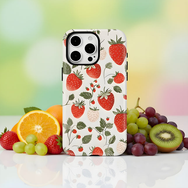 Strawberry MagSafe Shockproof iPhone Case for iPhone 11–16 Pro Max