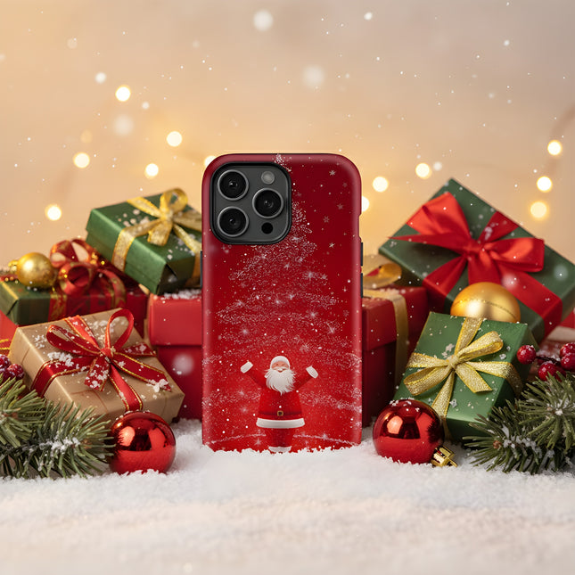 Santa Claus Pattern Acrylic Dual-Layer Case for iPhone 11–16 Pro Max