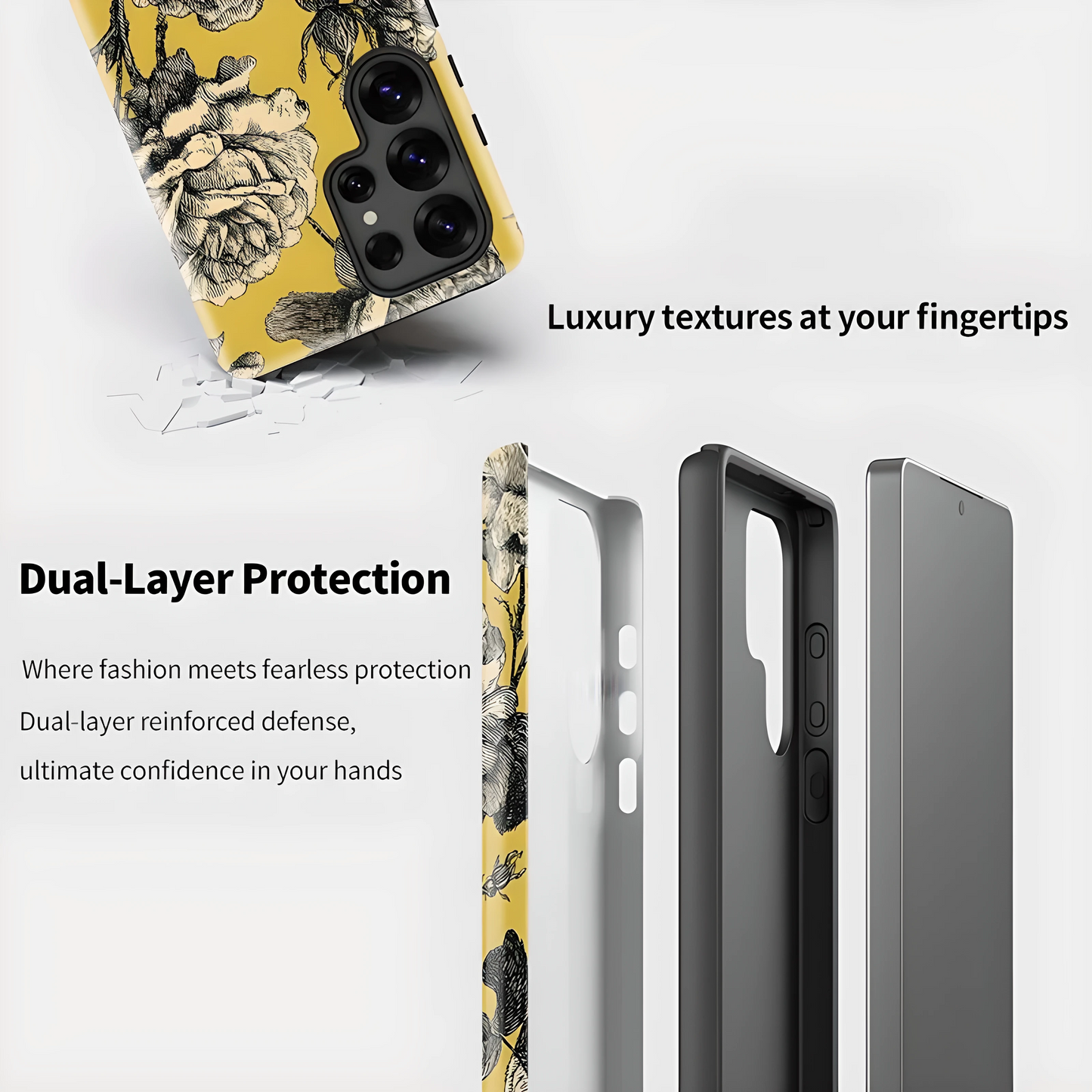 Bloom Flower Silicone Shockproof Case for Samsung Galaxy S23–S25 Series
