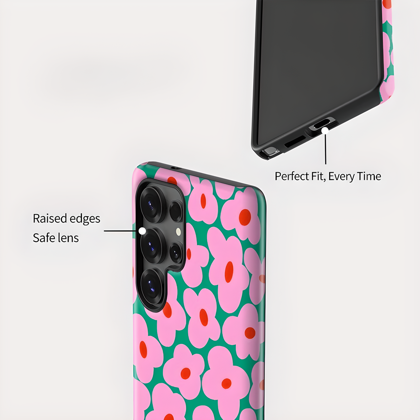 Flower Pattern Soft Silicone Shockproof Case for Samsung Galaxy S23–S25 Series