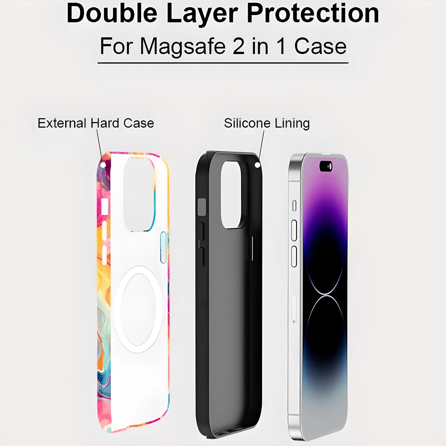 Colourful Lines MagSafe Shockproof iPhone Case for iPhone 11–16 Pro Max