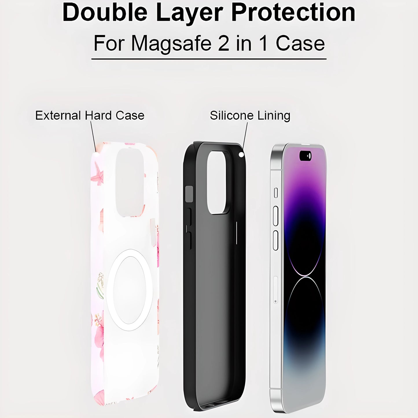 Flower Starfish Conch Shell MagSafe Shockproof iPhone Case for iPhone 11–16 Pro Max