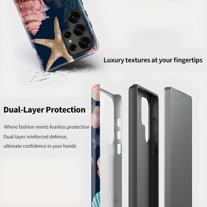 Ocean Starfish Conch Shell Silicone Shockproof Case for Samsung Galaxy S23–S25 Series
